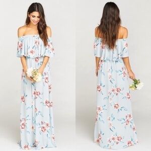 SMYM Hacienda Maxi Dress in Flower Hour Sky